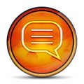 Comment icon shiny bright orange round button illustration