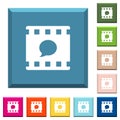 Comment movie white icons on edged square buttons Royalty Free Stock Photo