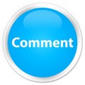 Comment premium cyan blue round button