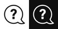 Comment question icon set. faq vector symbol. question and answer pictogram. inquire bubble. ask or request sign. frequently asked