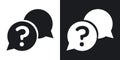 Comment question icon set. faq vector symbol. question and answer pictogram. inquire bubble. ask or request sign. frequently asked