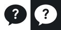 Comment question icon set. faq vector symbol. question and answer pictogram. inquire bubble. ask or request sign. frequently asked