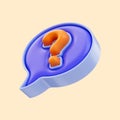 comment question mark icon 3d render concept for communication connection