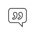 Comment quote icon set. definition or description vector symbol. feedback dialog bubble sign. speech text balloon icon in black