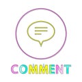 Comment Round Button Linear Icon with Chat Cloud Royalty Free Stock Photo