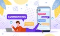 Commenting Online Content Flat Vector Concept