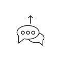 comments growth icon. Element of arrow and object icon for mobile concept and web apps. Thin line comments growth icon can be used