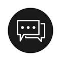 Comments icon flat black round button vector illustration Royalty Free Stock Photo