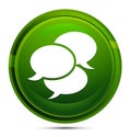 Comments icon glassy green round button illustration Royalty Free Stock Photo
