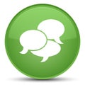 Comments icon special soft green round button