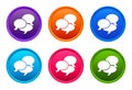 Comments icon luxury bright round button set 6 color vector Royalty Free Stock Photo