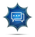 Comments icon magical glassy sunburst blue button