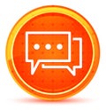 Comments icon natural orange round button Royalty Free Stock Photo