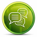 Comments icon spring bright natural green round button illustration Royalty Free Stock Photo