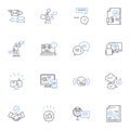 Comments line icons collection. Opinion, Feedback, Response, Review, Critique, Remark, Commentator vector and linear