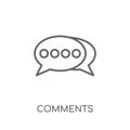 Comments linear icon. Modern outline Comments logo concept on wh