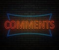 Comments neon concept. Royalty Free Stock Photo