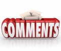 Comments Submit Ideas Suggestion Word Box Feedback Reviews Royalty Free Stock Photo