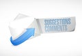 Comments and suggestions email sign illustration Royalty Free Stock Photo