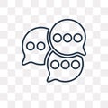 Comments vector icon isolated on transparent background, linear