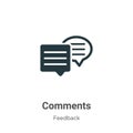 Comments vector icon on white background. Flat vector comments icon symbol sign from modern feedback collection for mobile concept
