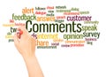 Comments word cloud hand writing concept Royalty Free Stock Photo