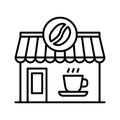 Commerce, coffee shop, store icon. Building cafe