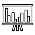 Commerce graph banner icon outline vector. Information chart