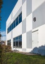 Commerce and Industry new modern building. Industry state. Architecture modern office blue building with windows Royalty Free Stock Photo