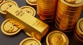 Commerce investment in pure gold bars ingot, the weight of 1000 grams.