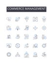 Commerce management line icons collection. Leadership, Influence, Control, Power, Authority, Expertise, Reputation