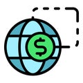 Commerce money transfer icon color outline vector Royalty Free Stock Photo
