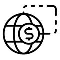 Commerce money transfer icon, outline style