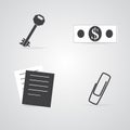 Commerce and Office Items Icons Royalty Free Stock Photo