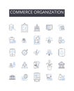 Commerce organization line icons collection. Robotics, Automation, Technological, Industrial, Mechanized, Equipment