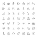 Commerce organization linear icons, signs, symbols vector line illustration set