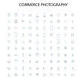 commerce photography icons, signs, outline symbols, concept linear illustration line collection