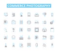 Commerce photography linear icons set. E-commerce, Product, Advertising, Market, Sales, Merchandising, Display line