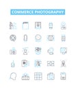 Commerce photography vector line icons set. Commerce, Photography, Portrait, Landscape, Wildlife, Nature, Still life