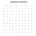 commerce property icons, signs, outline symbols, concept linear illustration line collection