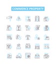 Commerce property vector line icons set. Commerce, Property, Real estate, Commercial, Residential, Property management