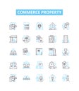 Commerce property vector line icons set. Commerce, Property, Real estate, Commercial, Residential, Property management