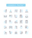 Commerce property vector line icons set. Commerce, Property, Real estate, Commercial, Residential, Property management