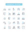 Commerce property vector line icons set. Commerce, Property, Real estate, Commercial, Residential, Property management