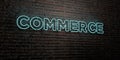 COMMERCE -Realistic Neon Sign on Brick Wall background - 3D rendered royalty free stock image