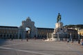 Commerce Square in Lisbon with Equestrian Statue of King JosÃÂ© I Royalty Free Stock Photo