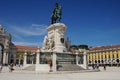 Commerce Square with the Statue of Joseph of Portugal (1750 â 1777) on the bank of the Tagus River, Lisbon, Portugal