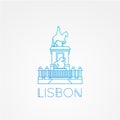 Commerce Square with Statue of King Jose I - the symbol of Lisbon Portugal. Royalty Free Stock Photo