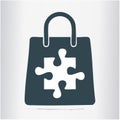 Commerce Strategy Icon with Puzzle Piece Royalty Free Stock Photo