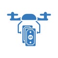 Commerce, trade, flying drone icon. Blue color design